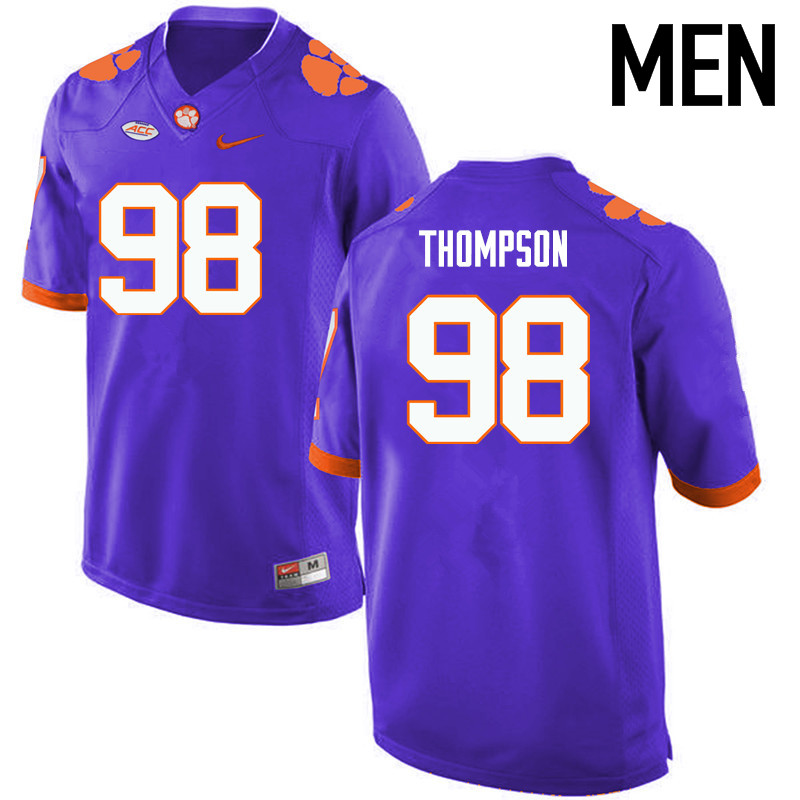 Men Clemson Tigers #98 Brandon Thompson College Football Jerseys-Purple